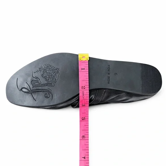 Free People Black Leather Double Strap Ballet Flats Size 9 Square Toe Mary Jane - Picture 8 of 8